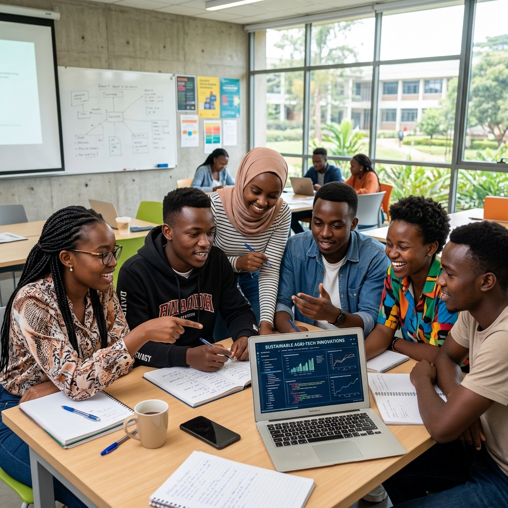 Group of African American students collaborating
